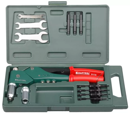 Заклепочник поворотный 0-360°, KRAFTOOL "RX-33" 31178, резьбовые М3, М4, М5, М6, вытяжные d=2,4-4,8 мм, штифты М4, М5, М6 из Al, стали, нерж стали 31178 купить в Надыме