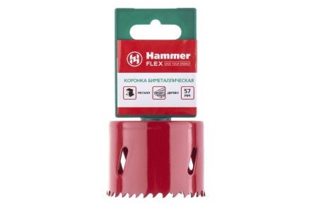 Коронка биметаллическая HAMMER Ф57х38мм 5/8&quot; BiMETALL (224-011) купить в Надыме