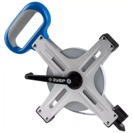 Мерная лента ЗУБР "ЭКСПЕРТ"геодез, стальное полотно с нейлон покрыт, метал корпус, двухкомп рукоятка, супер-длинная,100м 34167-100_z01 купить в Надыме