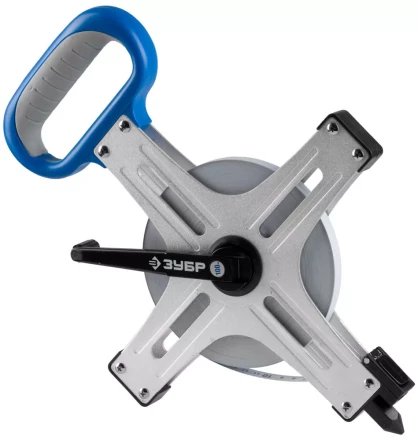 Мерная лента ЗУБР "ЭКСПЕРТ"геодез, стальное полотно с нейлон покрыт, метал корпус, двухкомп рукоятка, супер-длинная,100м 34167-100_z01 купить в Надыме