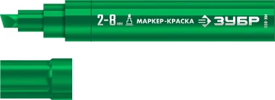 ЗУБР МК-800 зеленый, 2-8 мм клиновидный маркер-краска (06327-4)