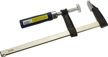 Струбцина DEXX, тип "F", деревянная ручка, стальная закаленная рейка, 50х200мм 3205-50-200 купить в Надыме