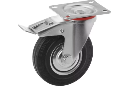 Колесо поворотное резина SCb 42 100 мм с тормозом (F) 1001717 купить в Надыме