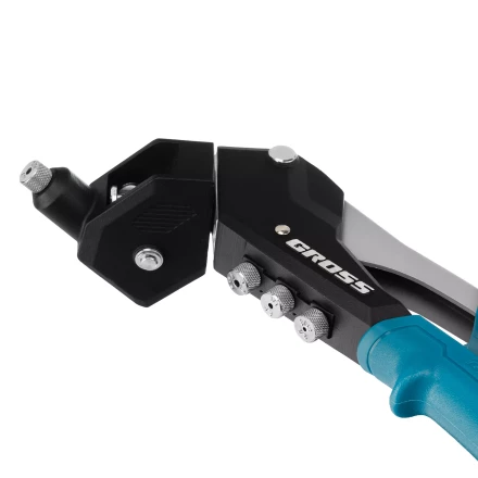 Заклепочник ручной Gross 40418, 290 мм, поворотный, 0-360, заклепки 2,4-3,2-4,0-4,8 мм купить в Надыме