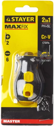Набор STAYER "MASTER": Отвертка "Мини" с двусторонним стержнем, 2/6мм - 32мм, 2 предмета 2511_z01 купить в Надыме