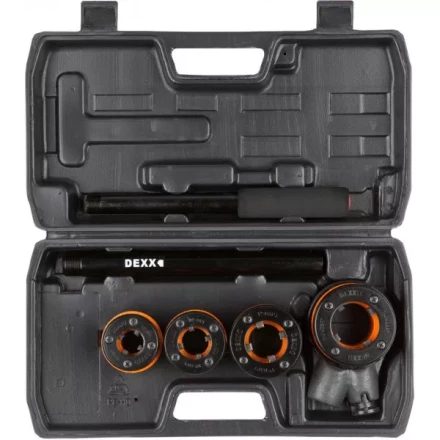 Набор DEXX: Клуппы трубные, с трещоткой 620мм, №4: 1/2", 3/4", 1", 1 1/4" 28280-H4 купить в Надыме