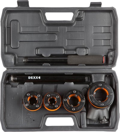 Набор DEXX: Клуппы трубные, с трещоткой 620мм, №4: 1/2&quot;, 3/4&quot;, 1&quot;, 1 1/4&quot; 28280-H4 купить в Надыме