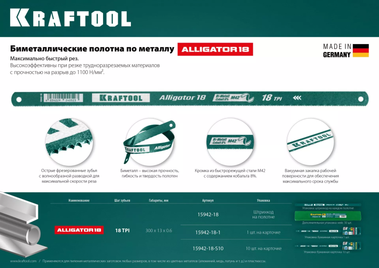 Полотна по металлу Alligator 15942-18-1 купить в Надыме