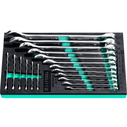 Наборы ключей комбинированных KRAFTOOL, Cr-V, DIN 3110, в EVA-ложементе 27079-H18E купить в Надыме