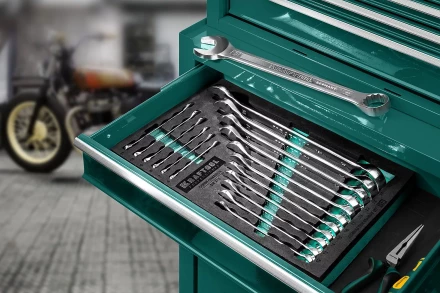 Наборы ключей комбинированных KRAFTOOL, Cr-V, DIN 3110, в EVA-ложементе 27079-H18E купить в Надыме