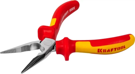 Тонкогубцы "ELECTRO-KRAFT", Cr-Mo сталь, двухкомпонентная маслобензостойкая рукоятка, хромированное покрытие, 160мм. KRAFTOOL 2202-3-16 2202-3-16_z01 купить в Надыме