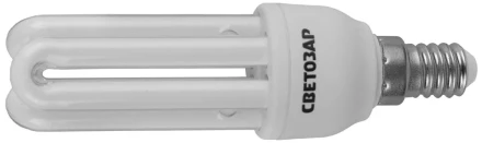 Энергосберегающая лампа СВЕТОЗАР"U-КЛАССИКА"спираль,цоколь E14(миньон),Т2,3U,теплый бел свет(2700К), 8000час, 12Вт(60) 44312-12 купить в Надыме