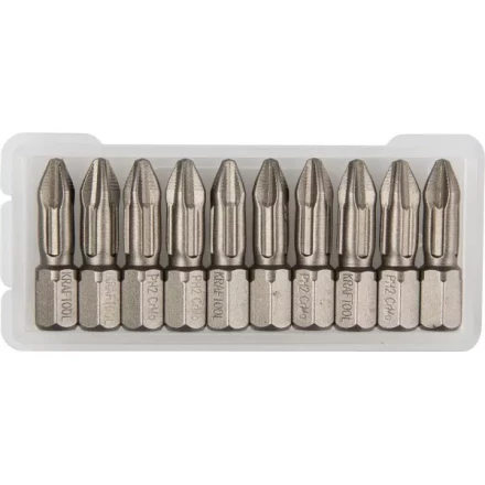 Биты "ЕХPERT" торсионные кованые, обточенные, KRAFTOOL 26121-2-25-10, Cr-Mo сталь, тип хвостовика C 1/4", PH2, 25мм, 10шт 26121-2-25-10 купить в Надыме