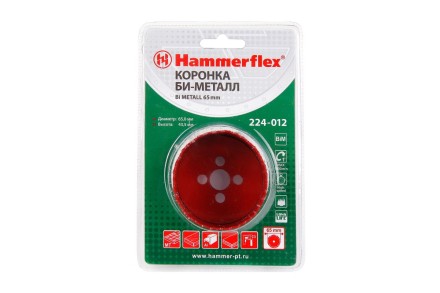 Коронка биметаллическая HAMMER Ф65х38мм 5/8&quot; BiMETALL (224-012) купить в Надыме
