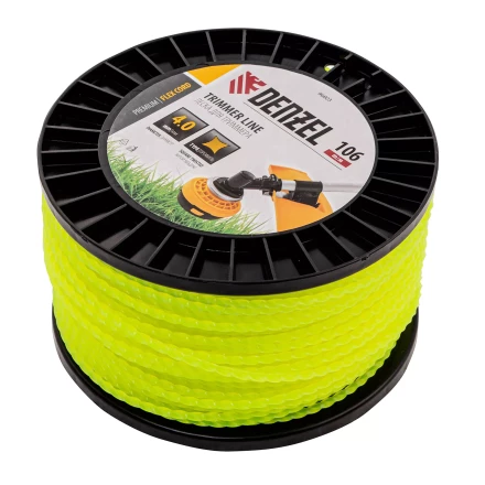 Леска для триммера витой квадрат, 4,0мм х 106м, на DIN катушке FLEX CORD// Denzel 96803 купить в Надыме