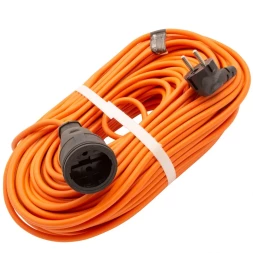 Удлинитель-шнур силовой 50 м Сибртех 95825, 16А, тип УХ16, ПВС, 1 розетка без заземления