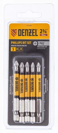 Набор бит, PH2x2х70 мм, 5 шт. Denzel 7711326 купить в Надыме