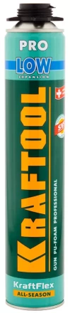 Пена "PREMIUM LOW" профессиональная, монтажная, пистолетная, всесезонная, 800мл, KRAFTOOL 41181_z01 купить в Надыме