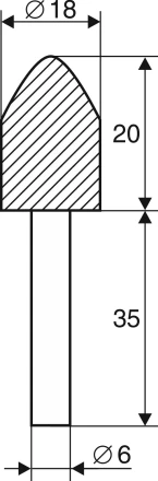 Шарошка абразивная Цилиндр с заострением 18х20х6 мм Энкор 21657 купить в Надыме