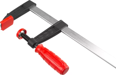 Струбцина ЗУБР "МАСТЕР", тип "F", пластмассовая ручка, стальная закаленная рейка, 80х300мм 32150-080-300 купить в Надыме