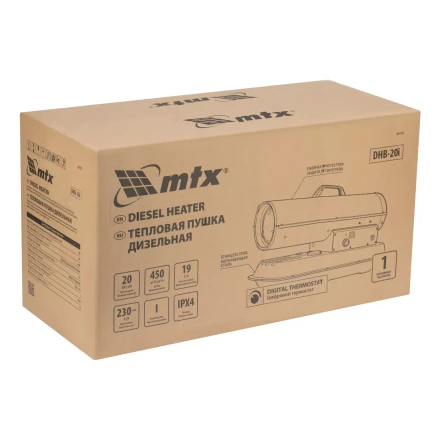 Дизельная тепловая пушка MTX DHB-20i 98905, 20 кВт, 450 м3/ч, прямой нагрев, термостат купить в Надыме