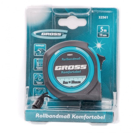 Рулетка Komfortabel 5 м х 19 мм обрезиненный корпус Gross 32561 купить в Надыме