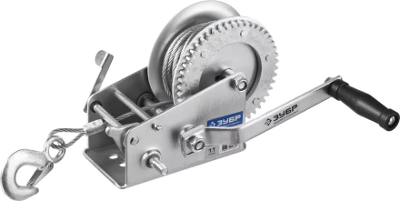 Лебедка ручная барабанная ЗУБР "ПРОФЕССИОНАЛ", тяговая, тросовая, 1,1т, 8м 43113-1.1_z01 купить в Надыме