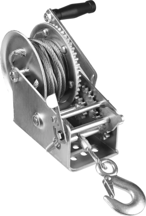 Лебедка ручная барабанная ЗУБР "ПРОФЕССИОНАЛ", тяговая, тросовая, 1,1т, 8м 43113-1.1_z01 купить в Надыме