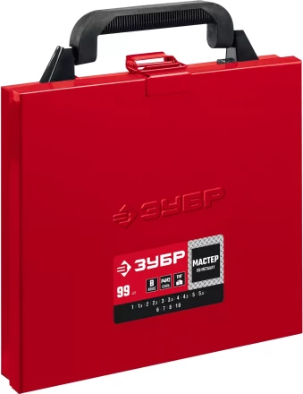 ЗУБР 99 шт, (1-10 мм), сталь Р4М2, класс В, мет.бокс, набор сверл по металлу (29605-H99) купить в Надыме