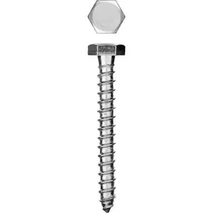 Шурупы ЗУБР "МАСТЕР" с шестигранной головкой, оцинкованные, 6x60мм, 4шт 300456-06-060 купить в Надыме