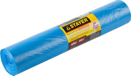 Мешки особопрочные STAYER &quot;Comfort&quot; для сбора мусора, голубые, 120л, 50шт 39156-120 купить в Надыме