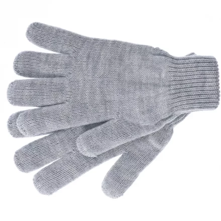 Перчатки трикотажные акрил двойные серая туча двойная манжета Сибртех Россия 68682 купить в Надыме