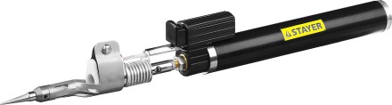 Газовая горелка STAYER &quot;PROFESSIONAL&quot;, 2в1, пьезоподжиг, регулировка пламени, 4 насадки, 1200С 55505-H6 купить в Надыме