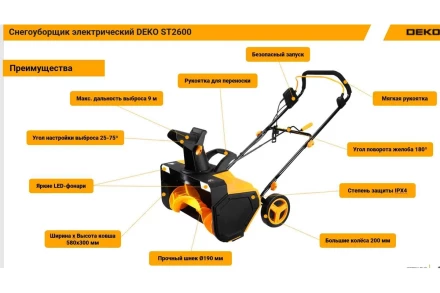 Снегоуборщик электрический ST2700R DEKO купить в Надыме