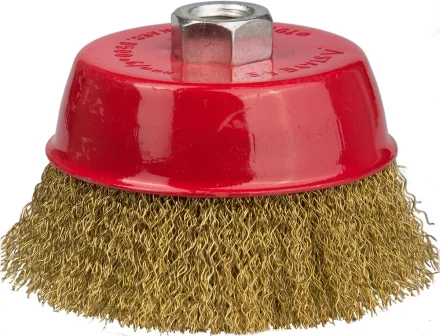 STAYER "PROFESSIONAL". Щетка чашечная для УШМ, витая стальная латунированная проволока 0,3мм, 100ммхМ14 35125-100_z01 купить в Надыме