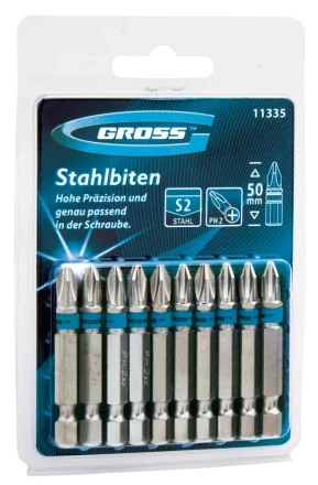 Набор бит РН2х50, сталь S2, 10шт GROSS 11335 купить в Надыме