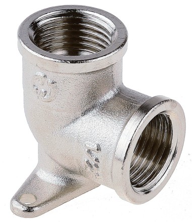 Уголок GENERAL FITTINGS с креплением к стене в двух точках, никелированная латунь, г/г, 1/2&quot; 51075-G/G-1/2 купить в Надыме