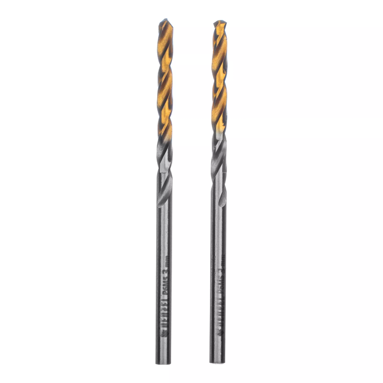 Сверло спиральное по металлу 3 x 60 мм, Р6М5, Golden Tip , 2шт. Denzel 718225 купить в Надыме