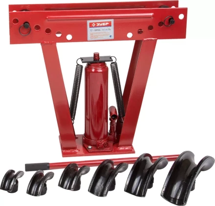 Набор ЗУБР &quot;ЭКСПЕРТ&quot; Трубогиб гидравлический, 12т, ход штока 232мм, 6 насадок 43078-12 купить в Надыме
