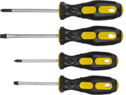 Набор STAYER "MASTER": Отвертки слесарные, двухкомпонентная рукоятка, магнитный наконечник, 4шт 2513-H4_z01 купить в Надыме