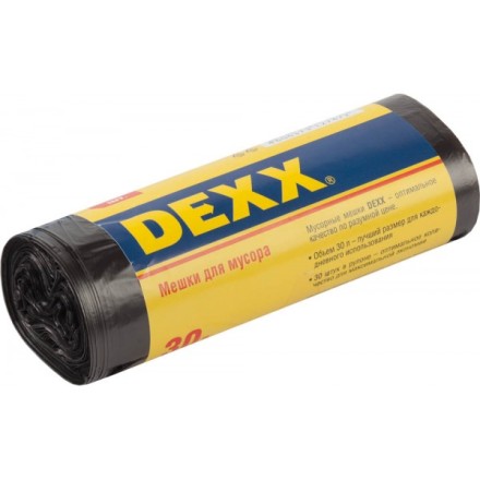 Мешки для мусора DEXX, черные, 30л, 30шт 39150-30 купить в Надыме