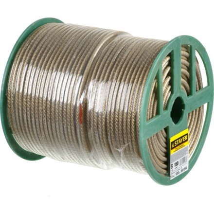 Трос стальной в полимерной оболочке, d=6,0 мм, L=150 м, STAYER Master 30410-60 30410-60 купить в Надыме