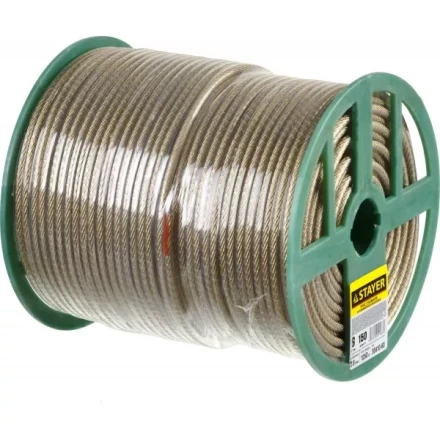 Трос стальной в полимерной оболочке, d=6,0 мм, L=150 м, STAYER Master 30410-60 30410-60 купить в Надыме