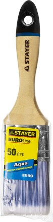 Кисть плоская STAYER &quot;EURO&quot;, &quot;AQUA&quot; для воднодисперсионных и акриловых ЛКМ, искусств щетина, деревян ручка, 2&quot;/50мм 01062-050 купить в Надыме
