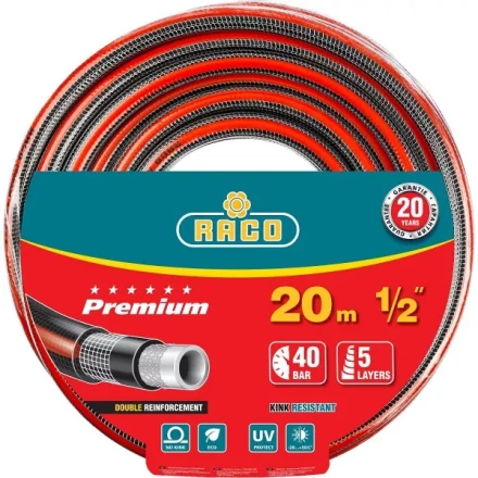 Шланг RACO "PREMIUM" поливочный, 40атм., армированный, 3-х слойный, 1/2"х20м 40300-1/2-20 купить в Надыме
