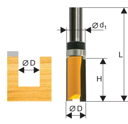 Фреза кромочная прямая ф19х38мм хв 12мм 10538 купить в Надыме