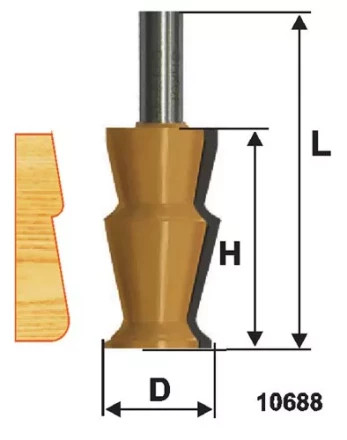 Фреза по дереву кромочная фигурная 32х57 №5 твердосплав ц/хв 12 ЭНКОР 10688 купить в Надыме