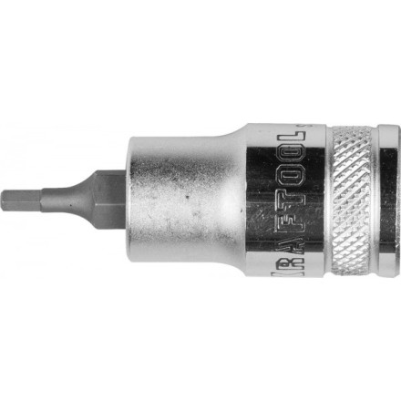 Торцовая бита-головка KRAFTOOL &quot;INDUSTRIE QUALITAT&quot;, материал S2, HEX, сатинированная, 1/2&quot;, H3 27908-03_z01 купить в Надыме