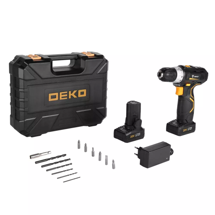 Дрель аккумуляторная DEKO GCD20DU3 SET 4, 063-4144 + набор 13 аксессуаров купить в Надыме