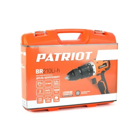 Дрель-шуруповерт аккумуляторная PATRIOT BR 210Li-h серия Professional купить в Надыме